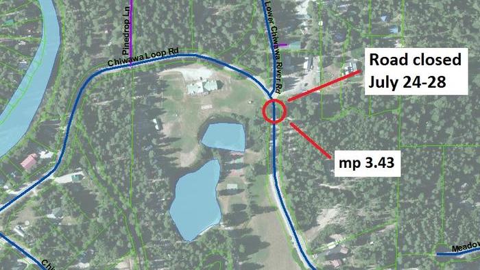 Five-Day Road Closure Begins July 24 on Chiwawa Loop Road